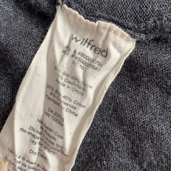 Wilfred Charcoal Open Drape Cardigan with Leather Elbow Patches XSmall - Picture 3 of 4